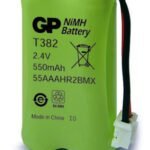 GP T382 NiMH-akku 2,4V 550 mAh johto ja liitin