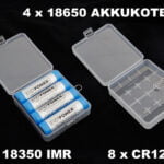 Akkukotelo 4 x 18650 Li-Ion / 8 x CR123A