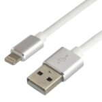 Everactive Apple-johto Lightning 1.0 m 2,4A taipuisa ja kestävä silikonikuori - Valkoinen