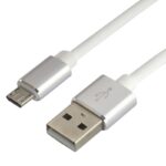 Everactive Micro-USB johto 1.0 m 2,4A taipuisa ja kestävä silikonikuori - Valkoinen