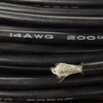 14 AWG taipuisa kuparijohto Musta - 1 metri
