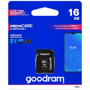 MicroSDHC-muistikortti Goodram16 Gt + SD-adapteri