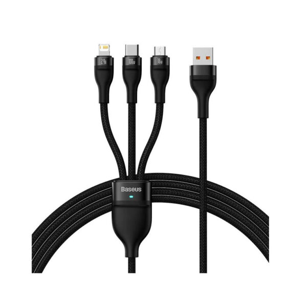 3in1 USB - USB-C, micro USB, Lightning 120 cm Baseus CASS030001 -latausjohto