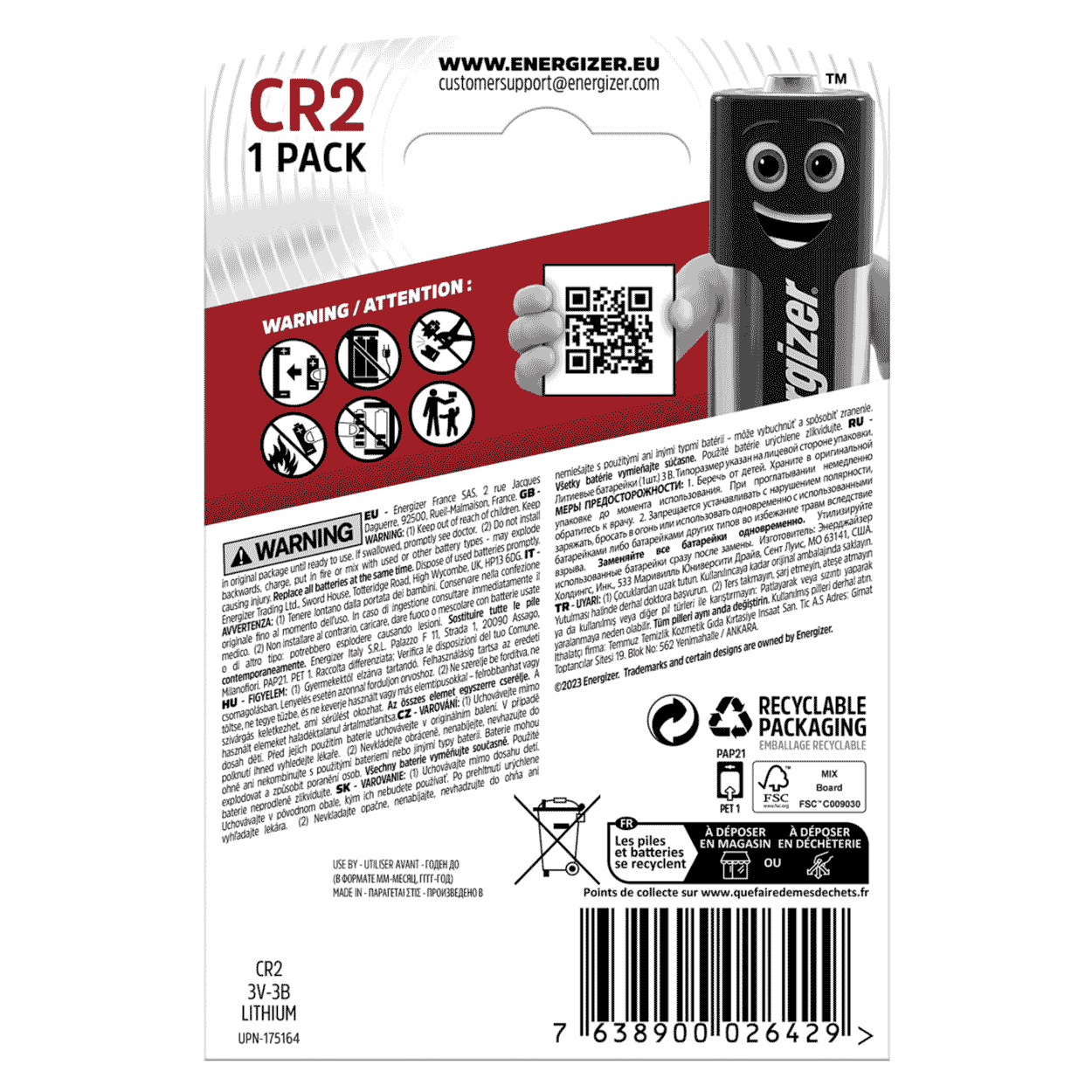 CR2 3V Litiumparisto Energizer - 1 kpl - Image 3