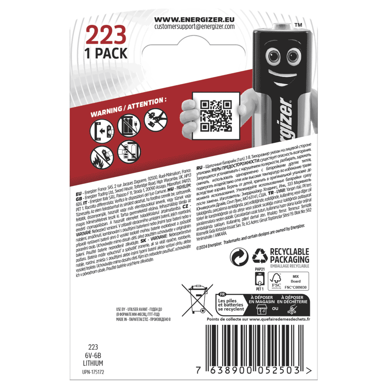 Energizer CR-P2 223 Litiumparisto 6V - 1 kpl - Image 2